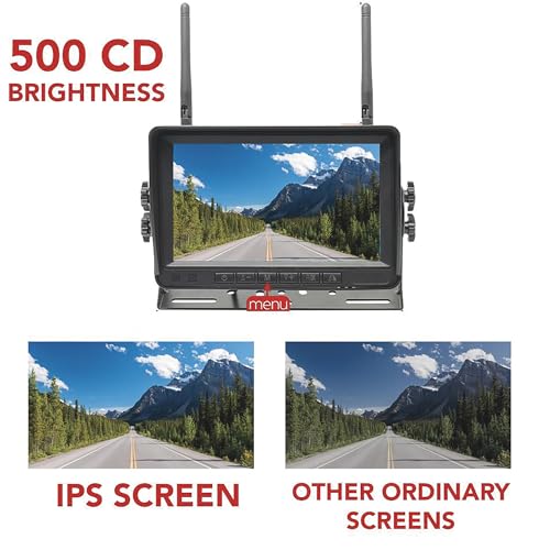 Image of Falcon Eye 2nd Gen Wireless Backup Camera System - 200-300ft Range, 7-inch LCD Monitor & HD Night Vision Camera - Expandable Up to 4 Cams for Trucks, RVs & Fleets