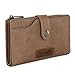 Wrangler Wallet for Women Bifold Card Holder with Zipper Pocket Ladies Clutch Purse with ID Window Gifts for Women Men Khaki WG119-W002KH