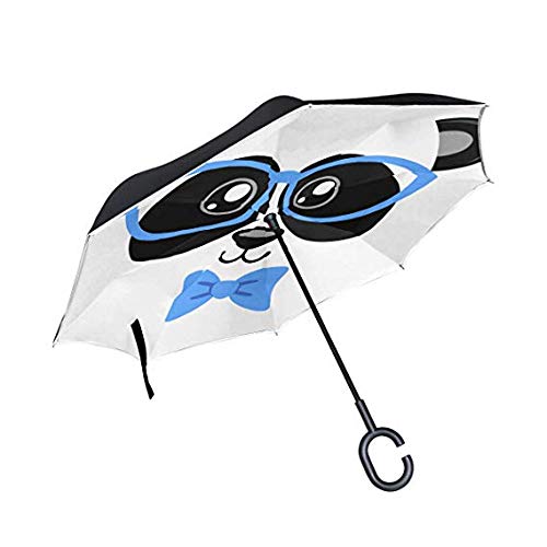 Parapluie inversé Lunettes Panda pour éviter de mouiller les sièges de voiture