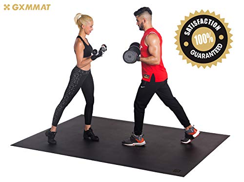 GXMMAT Extra Large Exercise Mat 6'x8'x7mm, Thick Workout Mats for Home Gym Flooring, High Density Non-Slip Durable Cardio Mat, Shoe Friendly, Great for Plyo, MMA, Jump Rope, Stretch, Fitness