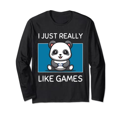 Lindo panda kawaii Me gustan mucho los juegos de estética kawaii Manga Larga