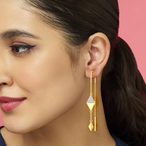 Image of Joyalukkas 22k (916) Purity BIS Certified Sui Daga Gold Earrings For Women