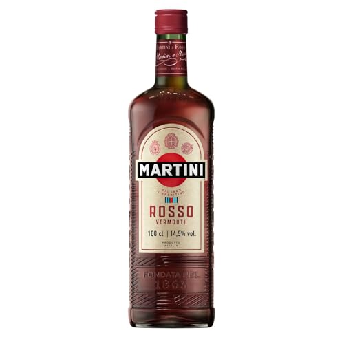 MARTINI Rosso Vermouth Aperitivo, 14,5% ABV, 100cl / 1L, Vermouth Infuso con Erbe Aromatiche