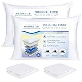 Mediflow Fiber: The First & Original Water Pillow, clinically Proven to Reduce Neck Pain & Improve Sleep. Therapeutic, Ideal for People Looking for Proper Neck Support