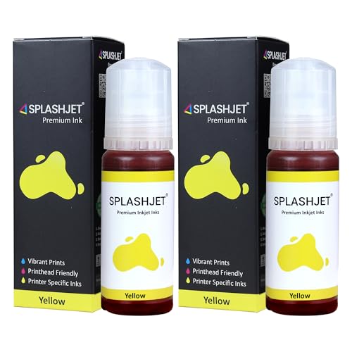 Image of Splashjet 001 Compatible Refill Ink for Epson L4150, L4160, L6160, L6170, L6190, L655 Printer Ink Bottle, 001 Ink Code (70g x 2 Bottle) Yellow - 501773