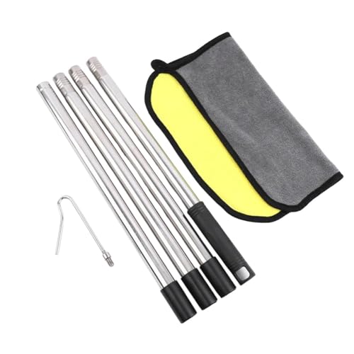 NbgrvB Kit de gancho limpiador de piscina de acero inoxidable con varillas extensibles de 1,2 m o 1,6 m, fácil acceso, incluye toalla cuadrada y múltiples ganchos, gancho de 1,6 m 2