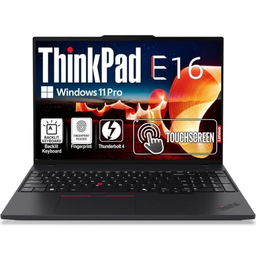 Image of Lenovo ThinkPad E16 Gen 3 • 16 inch WUXGA Touchscreen Business • 16GB RAM • 1TB SSD • Backlit Keyboard • AMD Ryzen 5 230 (Beat i7-1255U) • Fingerprint Reader • Thunderbolt 4 • Windows 11 Pro