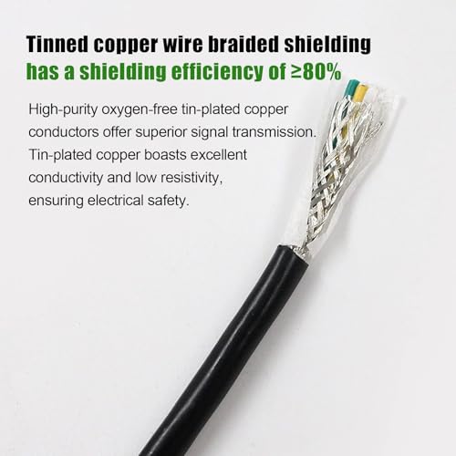 Cable blindado 22AWG de 2 conductores para transmision de senal sin interferencias 6