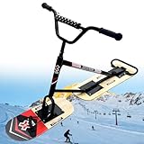 New Snow Skis/Adults Snow Scooter with 360° Steering & Dual Blades, All-Terrain Snowboard Sled, 150kg Capacity Snowmobile, for Ski Resort Family Winter Fun