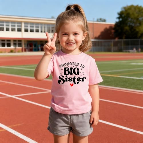 Image of Big Sister Shirt for Girls Toddler Kids Pregnancy Announcement Promoted to Big Sis T-Shirt Summer Short Sleeve Top