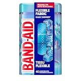 BAND-AID® Brand Flexible Fabric Adhesive Bandages, Comfortable Flexible Protection & Wound Care for Minor Cuts & Scrapes, First Aid Bandage with a Magic Shimmer Design, Assorted Sizes, 40 ct