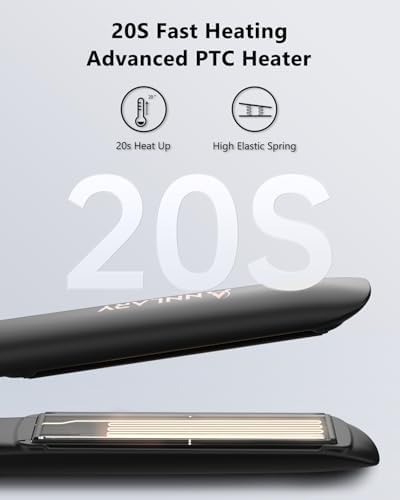 Bild 4 - Haarglätter 1 Zoll, Glätteisen & Lockenstab 2-in-1 mit Titan-Keramik-Ionen-Technologie – Anti-Hitzeschutz Silikon für Weniger Spliss, Glänzendes Haar – Dual Voltage (110-240V)