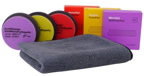 ADVANTUSE - Koch Chemie - Juego de esponjas de pulido para coche, 25 mm de altura (3 almohadillas de 75 mm)
