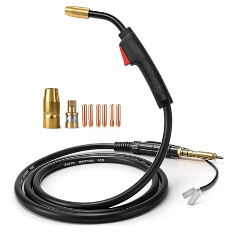 Image of 150A 15ft MIG Welding Gun Compatible Hobart Handler 135/140/175/180/187 AutoArc XLT142 & XLT182 Gun H-10 H100S2(245924) Add .023-. 035" Tips-Nozzles-Diffuser Kit