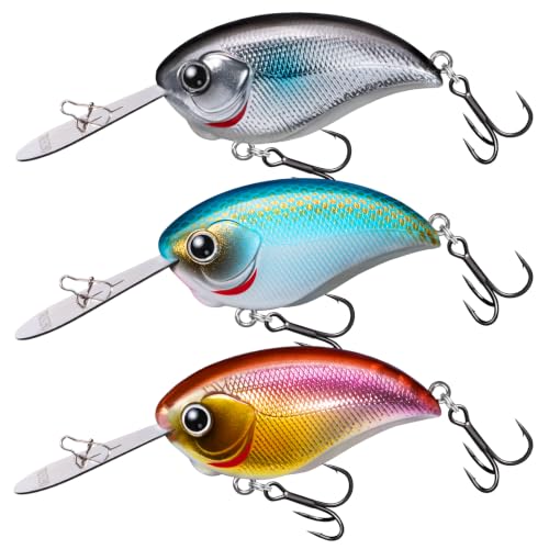 Image of TRUSCEND Easy Catch Crankbait with BKK Hooks, Shallow or Deep Diving Crank Bait Fishing Lures for Bass Pike Walleye, Unipue Wobble Design for More Bites, Vibe Lipless Crankbaits Freshwater Saltwater