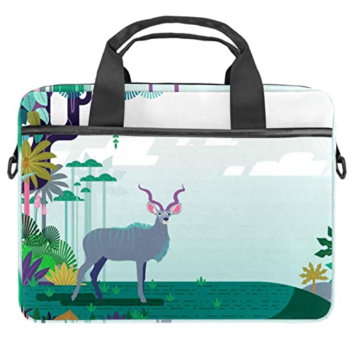 Maletín para portátil de 13 a 14.5 pulgadas con estampado de ciervo y asa de hombro multicolor