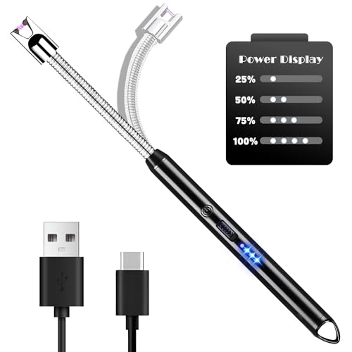 LiRiQi Encendedor Electrico, Arco Eléctrico Antiviento, Mechero USB Recargable, Negro