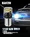 BEAMTECH 2057 LED Bulbs for Brake Tail Lights, 6500K Cool White Super Bright, 2357 7528 BAY15D for Parking Backup Reverse Lights, Rear Side Marker Lights, Pack of 2