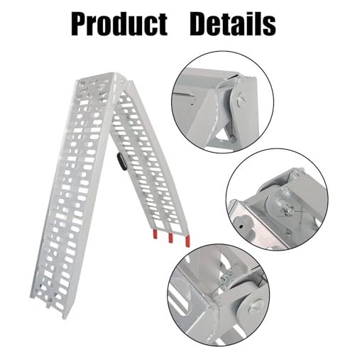 Juego de 2 rampas plegables de aluminio para carga, 750 lbs miniatura 6