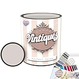 Vintiques Chalk & Mineral Paint, Perfect Taupe, 32oz - Matte Finish- Easy Application for DIY Projects - Furniture, Wood, Metal, Home Decor and More - includes color card