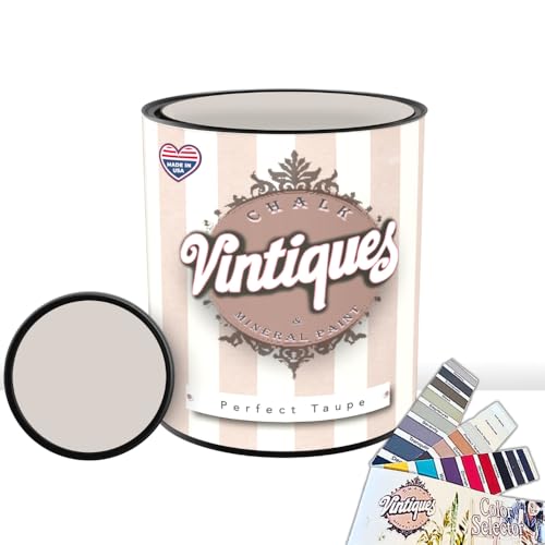 Vintiques Chalk & Mineral Paint, Perfect Taupe, 32oz - Matte