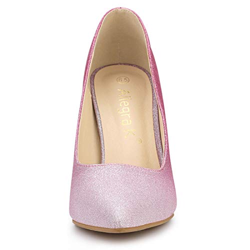 Allegra K Women's Party Glitter Stiletto Pink High Heels Pumps - 6.5 M Us #TOP2