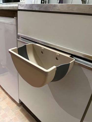 Poubelle pliable suspendue avec anneau de fixation pour maintenir le sac poubelle en place