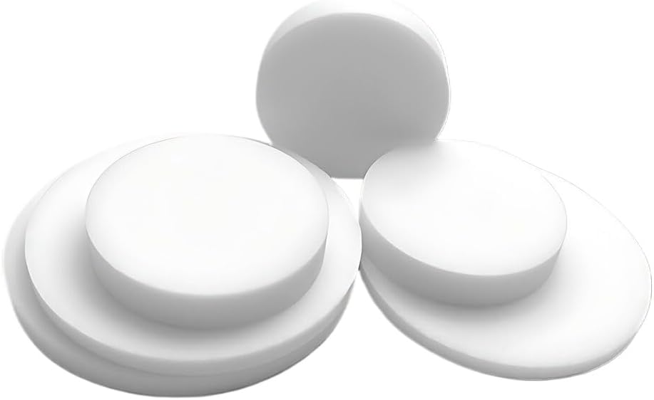 0.5MM Thickness White PTFE Round Flat Plastic Discs Teflon Round Gasket F4 Discs HIGH Temp Low Friction (50,5mm x 0.5mm)