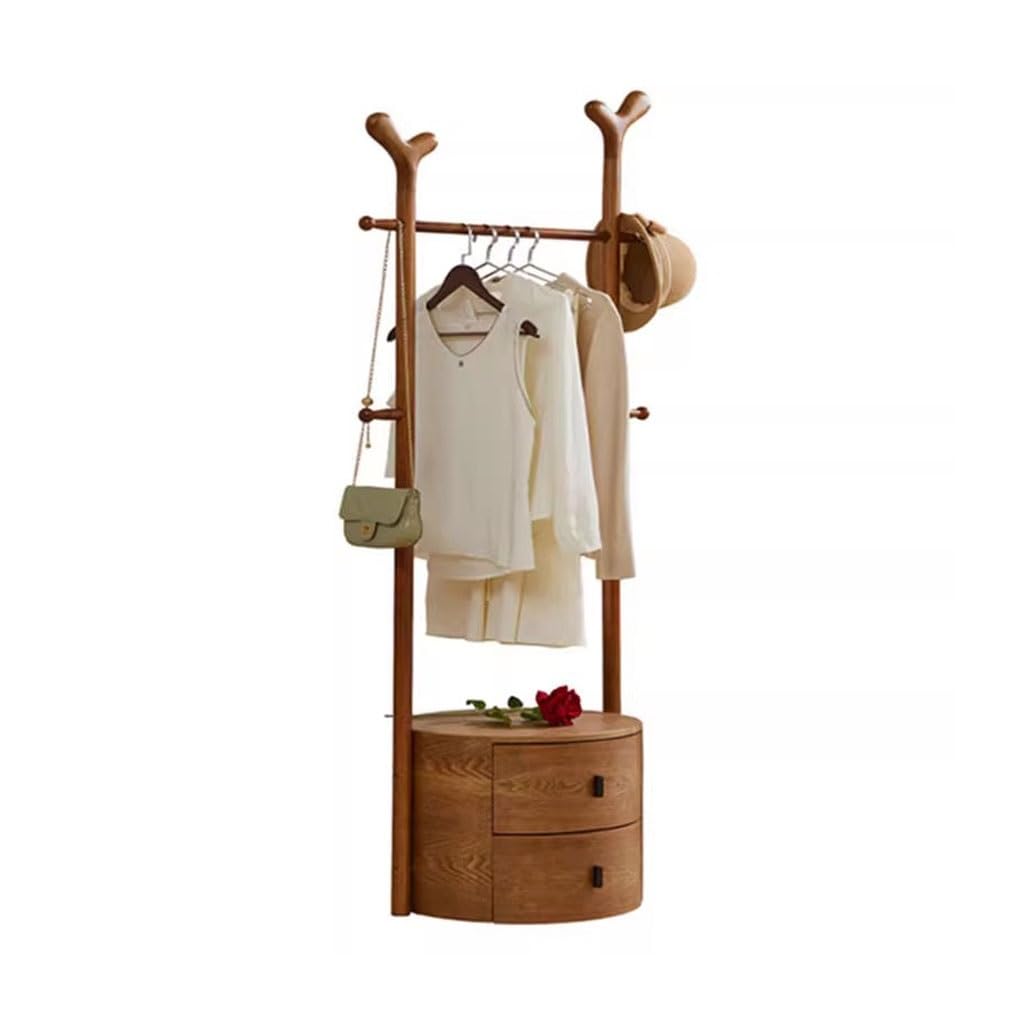 AHGFTYRDT Coat Rack Freestanding Chinese Style Solid Wood Floor-standing Coat Rack Home Bedroom Storage Hanger Storage Rack Hall Tree