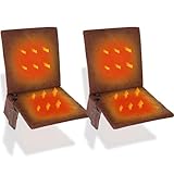 Barydat 2 Pieces Portable Heated Seat Cushion 3 Mode Adjustable Heated Stadium Seats USB Heated Camping Cushion Chair Pad Heated Seat with Backrest for Winter Outdoor Sports Camping Fishing Picnic