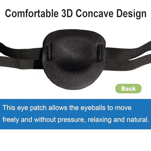 Image of 2 Pcs 3D Eye Patches for Adults, Adjustable Medical Eyepatch for Right or Left Eye,One Eye Cover for Amblyopia Lazy Eye,Pirate Costume (2 Deep Blue)