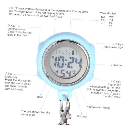 Reloj de bolsillo digital Gatuida de diseño simple elegante con pantalla grande, pack de 2 5