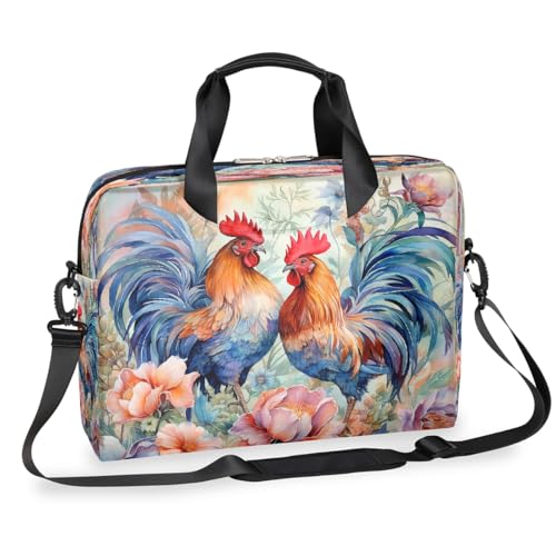 Maletín Vintage Rooster Flower para Laptop 16 Pulgadas miniatura 1
