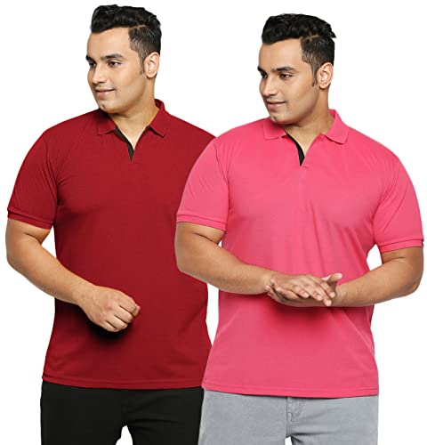 Image of Wear Your Opinion Men's Plus Size Half Sleeve Polo T-Shirt Combo (Set of 2)