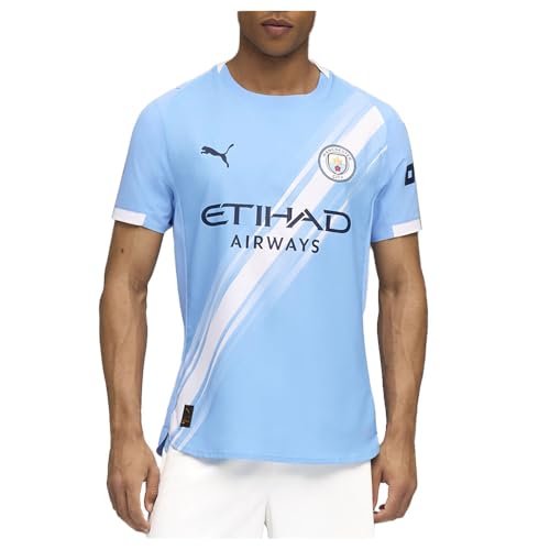 PUMA Mens Manchester City F.C. Crew Neck Short Sleeve Home Jersey Authentic Casual - Blue - Size XXL - image 1