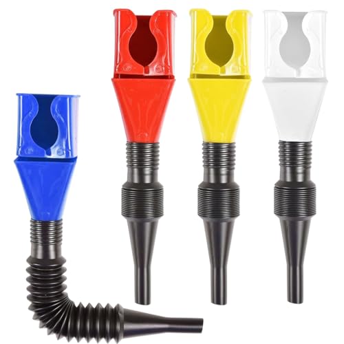 JTUYPT 4 Pcs Outil de Drainage Flexible Entonnoir à Clapet Entonnoir Carburant Pliable Entonnoir Huile Moteur Entonnoir Plastique Flexible Outil Vidange Flexible pour Moto Voiture Automobile