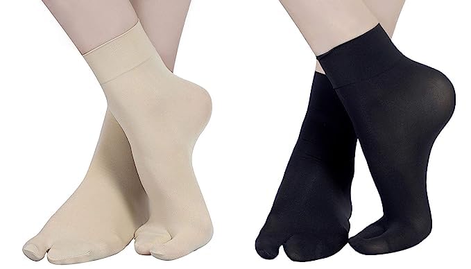 n2s next2skin Women's Nylon Ankle Length Opaque Thumb Socks - Pack of 2 Pairs-picture-41