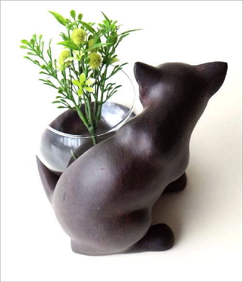 フラワーベース】ねこ 花瓶★黒猫 グッズ 置物 置き物 猫雑貨 オブジェかわいい フラワーベース】ねこ 花瓶☆黒猫 グッズ 置物 置き物 猫雑貨