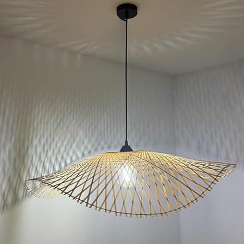 CGC Lighting Large Bamboo Ceiling Lamp Shade Cover