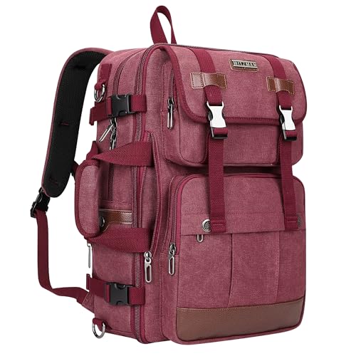 Image of WITZMAN Canvas Travel Backpack for Men Large Laptop Backpack Fit 16 inch Carry-on Airline Approved Shoulder Rucksack