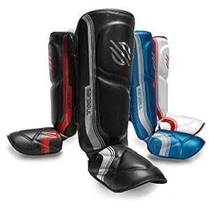 Sanabul Core Advanced Kickboxing Shin Guards | High-Impact Foam, Ergonomic Design, and Secure Hook and Loop for Optimal Training | Muay Thai Shin Guards for Adults and Children (Gunmetal, L/XL)
