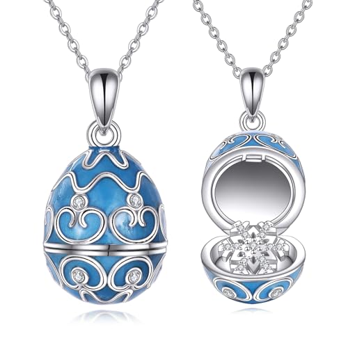 Collier lapin de Pâques argent sterling et son précieux pendentif œuf coloré