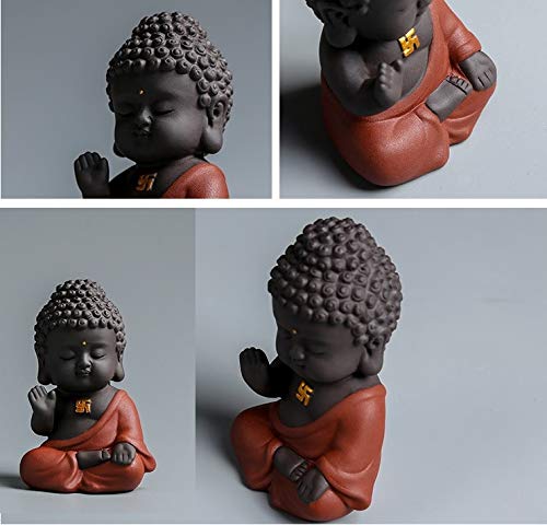Figura decorativa Buda Zen de cerámica para meditación miniatura 6