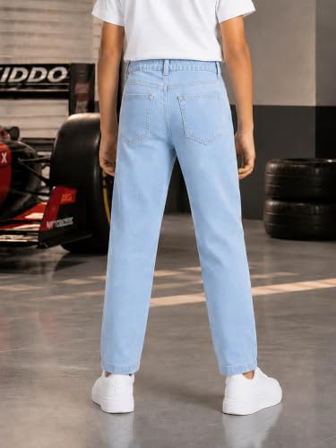 Image of KiddoPanti Boys Regular Fit Denim Pant | Stretch Poly Cotton Denim | Regular Fit Full Length Pant | Back Elasticated & Button with Zip Open Fly
