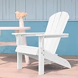 Adirondack Chair, Holder Patio Chairs, Weather Resistant Outdoor Chairs for Lawn, Backyard, Garden, Fire Pit, Plastic Outdoor Chairs (Antique White)