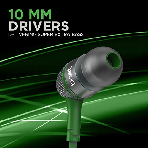 Image of Boat Bassheads 225 Wired in Ear Earphone with Mic (Forest Green Indi)