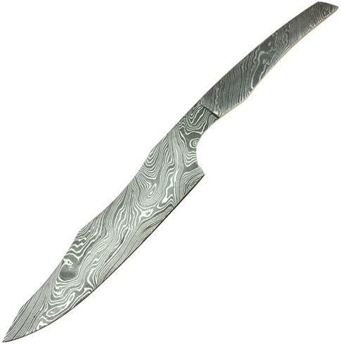 10.75 Inch Forged Damascus Steel Hunting Camping Chefs Drop Point Knife Blank