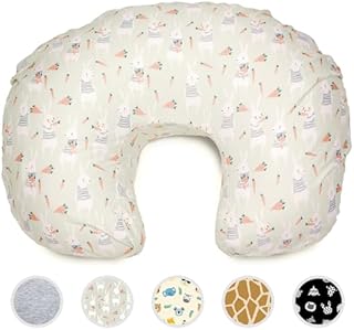 BABYGO® Premium Nursing Pillow, Breastfeeding, Tummy Time Baby | Soft Cooling Cover Washable Cushion | Breast and Bottle Feeding, Newborn, Back Support, Pregnancy Gifts (Rabbit)