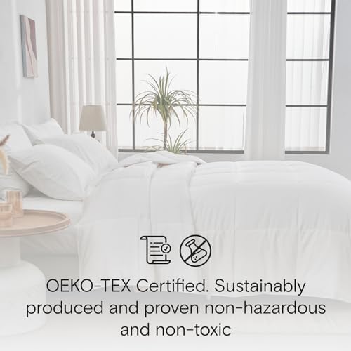 DOZ All Season Cooling Comforter, 100% Viscose Derived from Bamboo, Breathable, Lightweight, Soft, Down Alternative Duvet Insert, 8 Loops, 90\"x90\" (Full/Queen) - Thumbnail 2