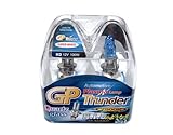 GP Thunder H3 100W Super White Xenon Light Bulbs with Quartz Glass Bulbs for Headlights - High Beam- Fog - Day Time Running Light Xtreme 2 Bulbs - GP75K-H3